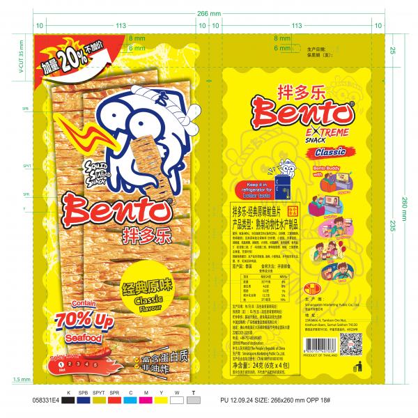 ซีฟู้ดสแน็ค (เนื้อหมึกผสมซูริมิ) รสคลาสสิค (ตรา เบนโตะ)