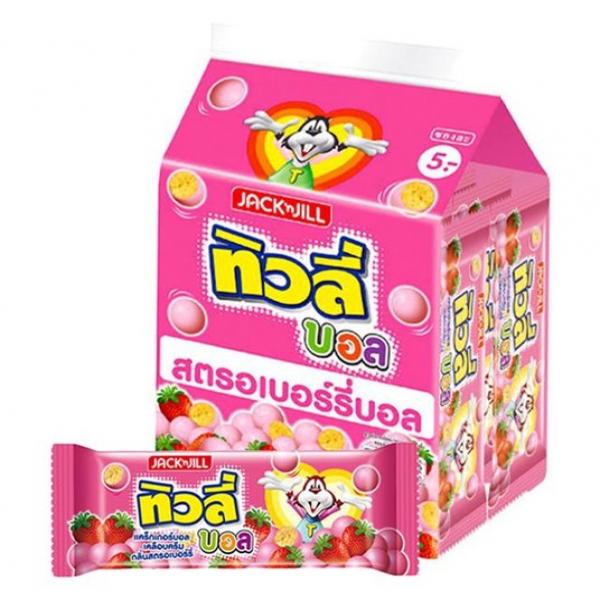 CRACKER BALL WITH STRAWBERRY FLAVOURED COATING