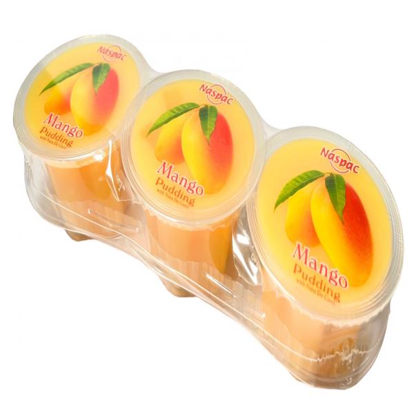 ขนมพุดดิ้งผสมวุ้นมะพร้าว กลิ่นมะม่วง