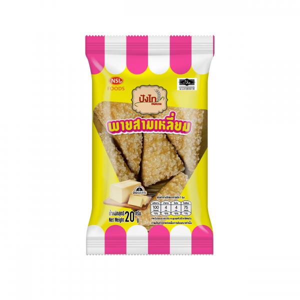 Triangle crispy pie with Butter and Sugar