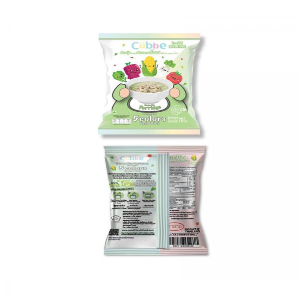 Jasmine Rice Porridge with Freeze dried 5 Colors Veggie & Fruit brand CUBBE