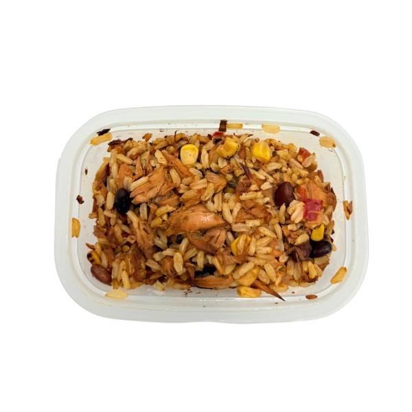 13024 PLASTIC CUP TUNA WITH BROWN RICE ,CHARGRILLED CORN ,BLACK BEANS ,LIME & CHILLI 170g