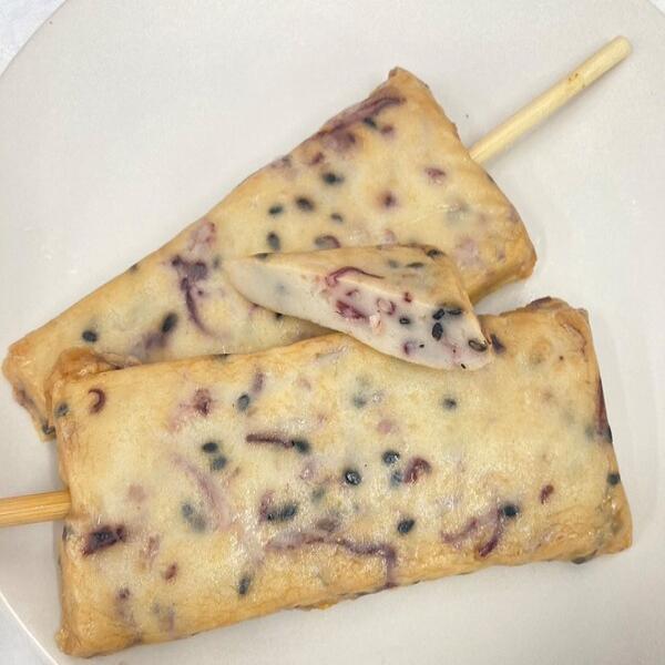 KOREAN STYLE FISHCAKE WITH SQUID AND BLACK SESAME