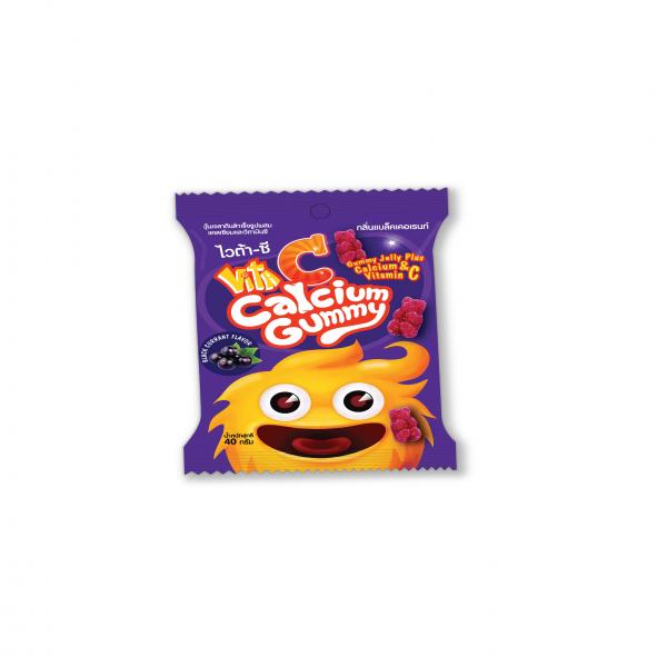 GUMMY JELLY WITH CALCIUM AND VITAMIN C - BLACKCURRANT FLAVOUR (VITA-C BRAND)