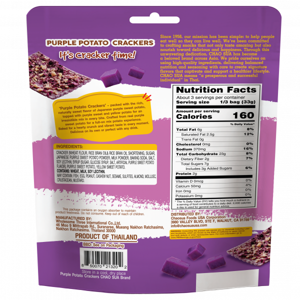 Purple Potato Crackers CHAO SUA Brand