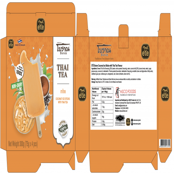 ÉTÉ Boran Coconut Ice Sticks with Thai Tea Flavour