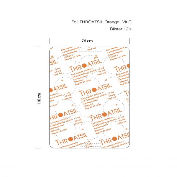 Throatsil with Vitamin C - 100 mg. Orange Flavour