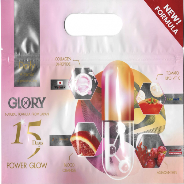 Glory Collagen Di-peptide GloX (Fish Collagen Dipeptide Capsule Dietary Supplement Product) (30 Capsules) + Glory Tomato Lipo Vit C Plus (Dietary Supplement Product Capsule) (30 Capsules) + Glory Blood Orange Extract 200 mg. Plus (Dietary Supplement Produ