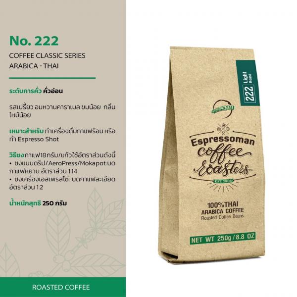 อาราบิก้า 222 (กาแฟแท้คั่ว) (ตรา เอสเพรสโซ่แมน)