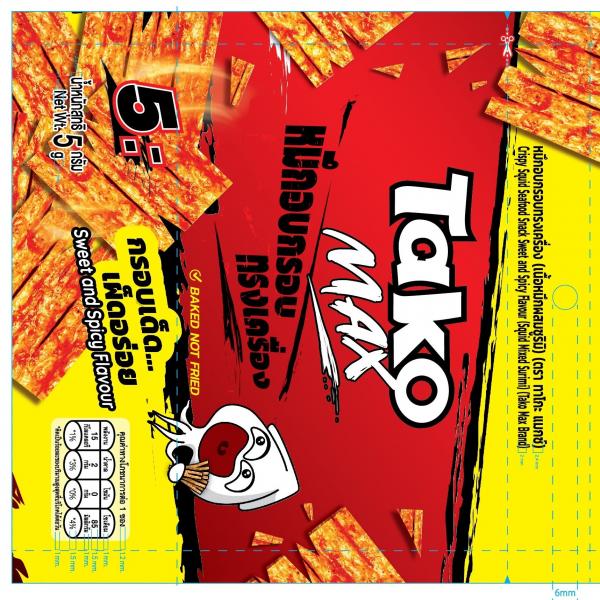Crispy Squid Seafood Snack Sweet and Spicy Flavour (Squid Mixed Surimi) (Tako Max Brand)