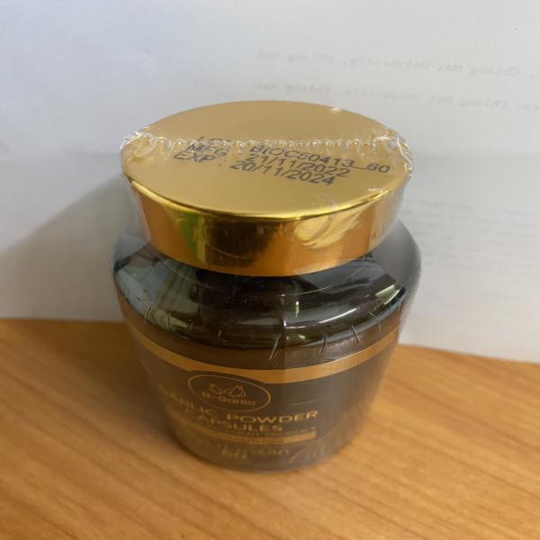 BLACK GARLIC POWDER CAPSULES DIETARY SUPPLEMENT PRODUCT, B-GARLIC BRAND