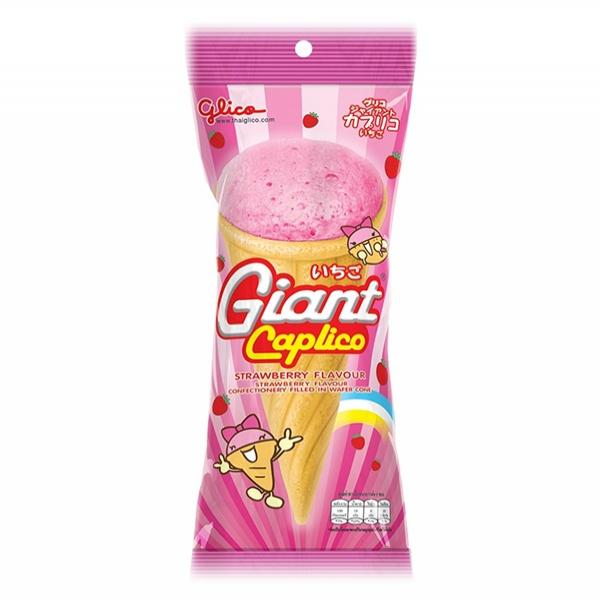 GIANT CAPLICO STRAWBERRY FLAVOUR (STRAWBERRY FLAVOUR CONFECTIONERY FILLED IN  WAFER CONE)