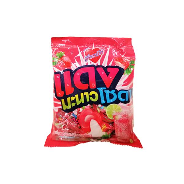Strawberry Lime Soda Flavoured Candy with Sherbet Center
